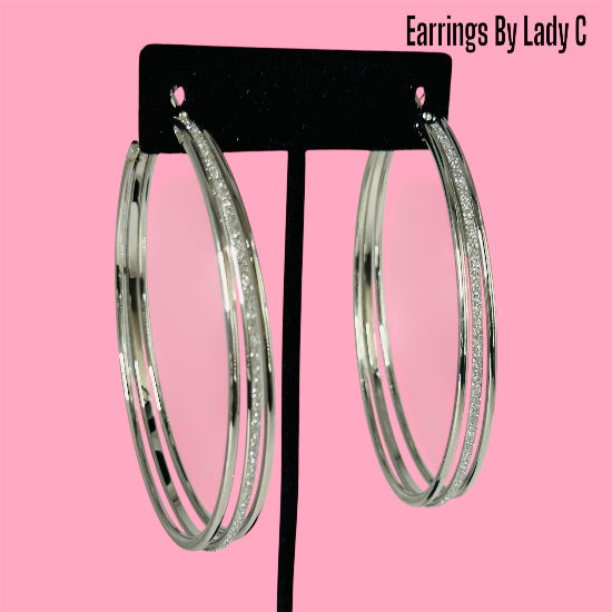 Double Circle earrings with sleek double circle hoop design