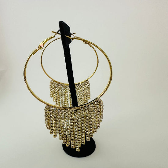 Affordable Gold Rhinestones Hoop Earrings for the special occasions .