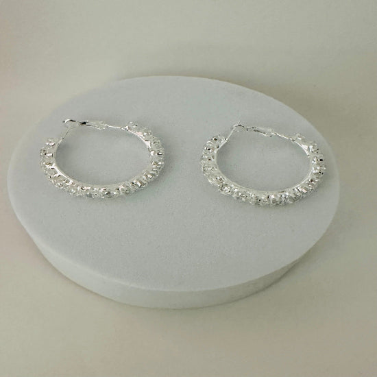 Rhinestones Hoop Earrings Sparkling & Elegant Jewelry