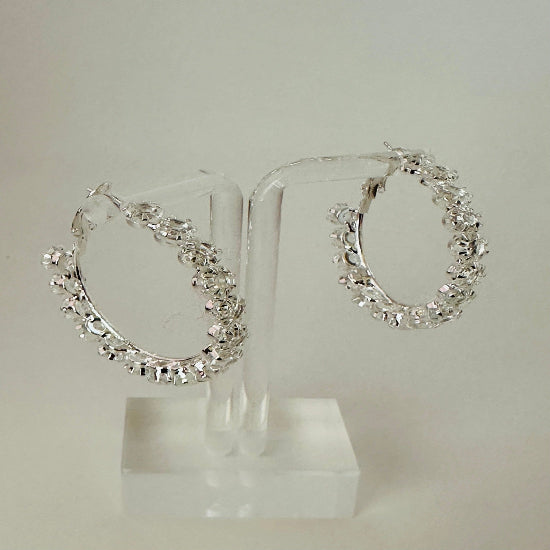 Rhinestones Hoop Earrings Sparkling & Elegant Jewelry