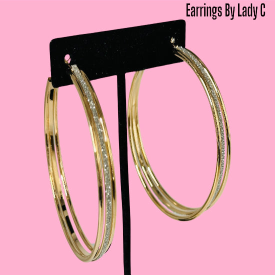 Double Circle earrings with sleek double circle hoop design