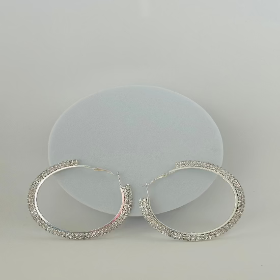 Rhinestones Hoop Earrings | Sparkling & Elegant Jewelry