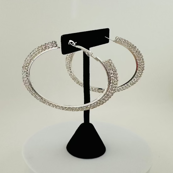 Rhinestones Hoop Earrings | Sparkling & Elegant Jewelry
