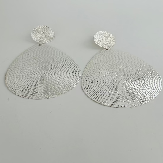 Large silver drop earrings