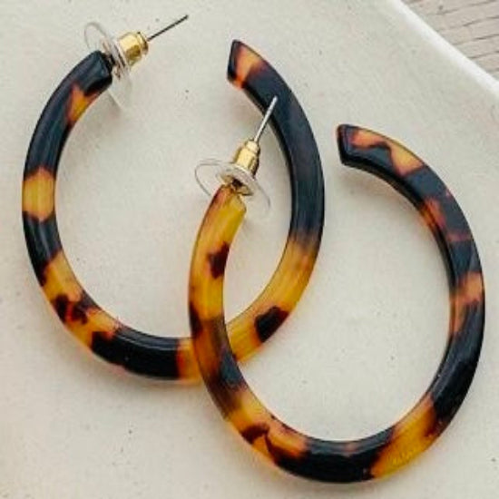 Affordable and versatile Leopard hoop earrings Acrylic