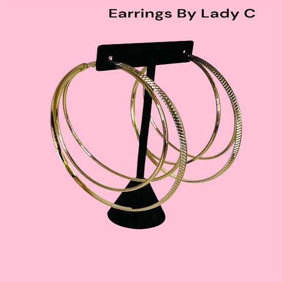 Large triple hoop earrings called Bold Loop Trio