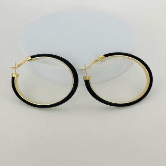 affordable everyday wear, lightweight Black hoop earrings