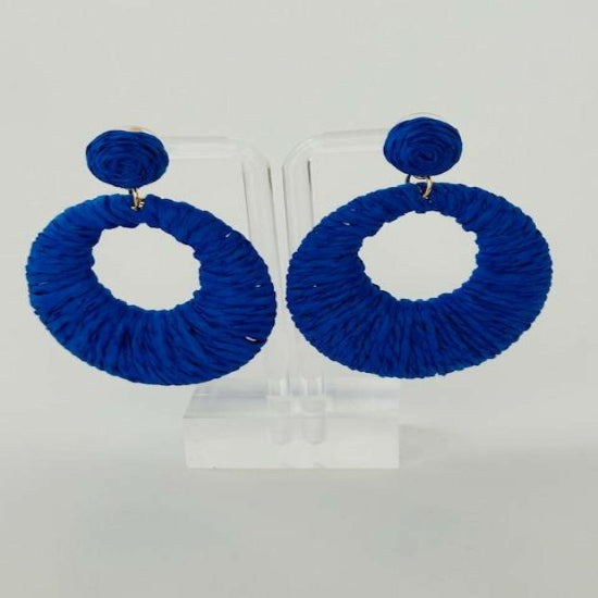 Blue Raffia earrings