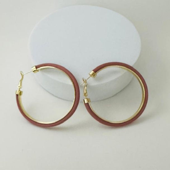 Affordable everyday wear Peach hoop earrings