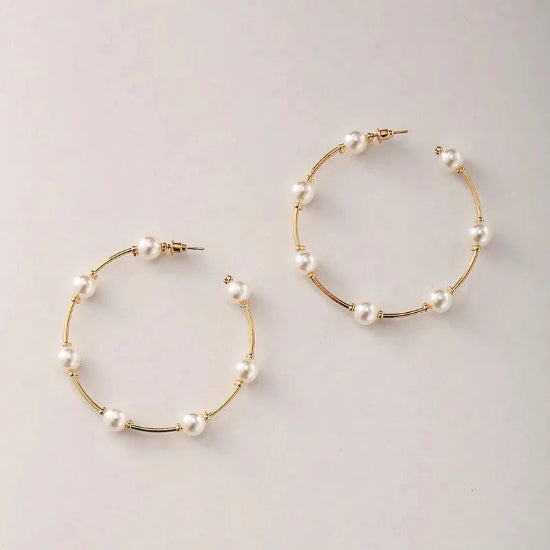 Pearl Hoop Earrings | Elegant & Timeless Jewelry