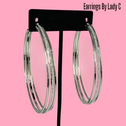 Double Circle earrings with sleek double circle hoop design