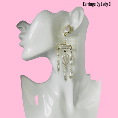 Pearl Dream elegant pearl drop earrings with a soft, timeless shimmer