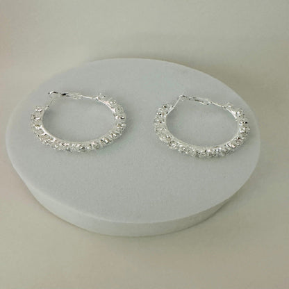 Rhinestones Hoop Earrings  Sparkling & Elegant Jewelry