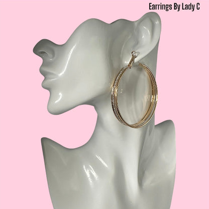 Double Circle earrings with sleek double circle hoop design
