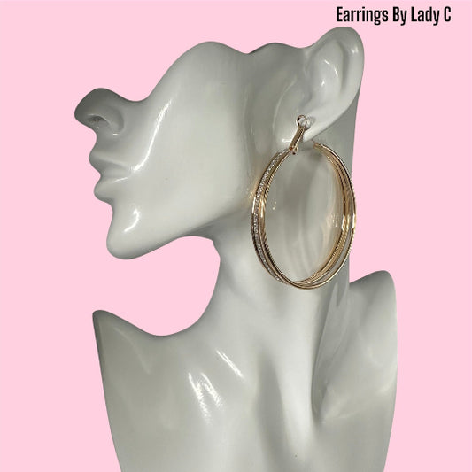 Double Circle earrings with sleek double circle hoop design