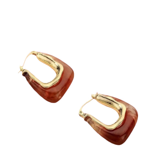 Brown Affordable Small Hoop Earrings 