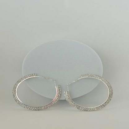 Rhinestones Hoop Earrings | Sparkling & Elegant Jewelry