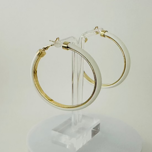 Affordable Cream hoop earrings