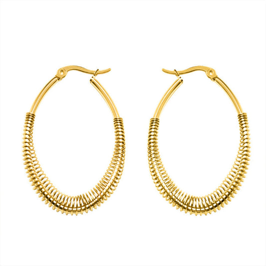 Affordable 18K Gold Plated Stainless Steel Hoop Earrings 
