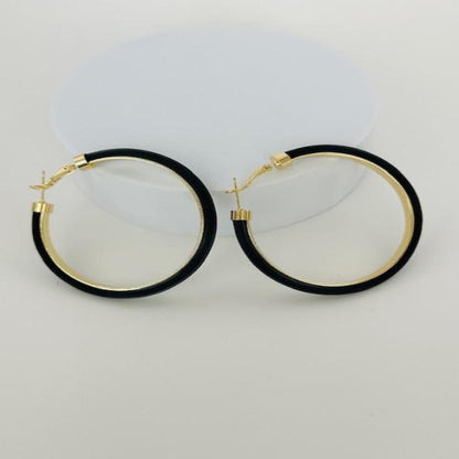affordable  everyday wear, lightweight Black hoop earrings