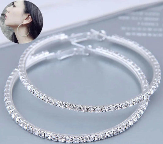 Rhinestone Chic Hoops