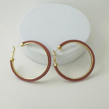 Affordable everyday wear Peach hoop earrings